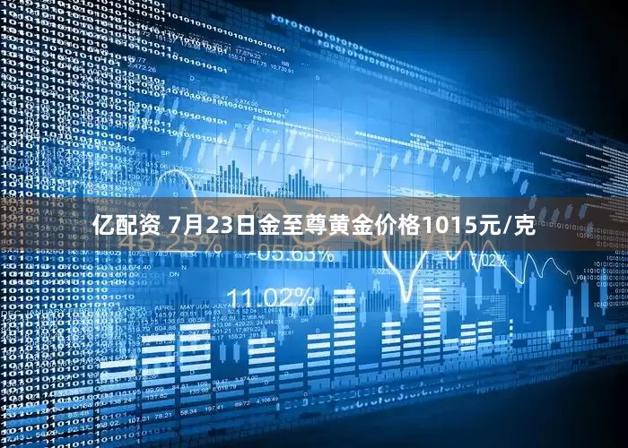 亿配资 7月23日金至尊黄金价格1015元/克