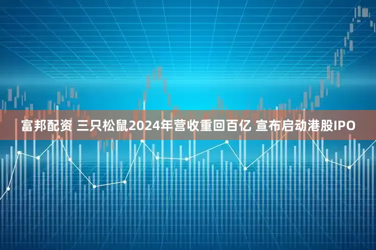 富邦配资 三只松鼠2024年营收重回百亿 宣布启动港股IPO